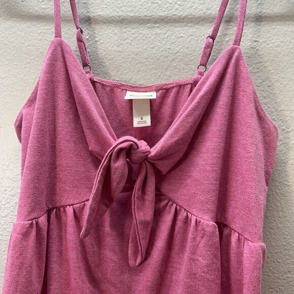 Y2K Babydoll Top Small Pink Tie Front Coquette Feminine Cropped Mossimo Supply - Picture 2 of 4